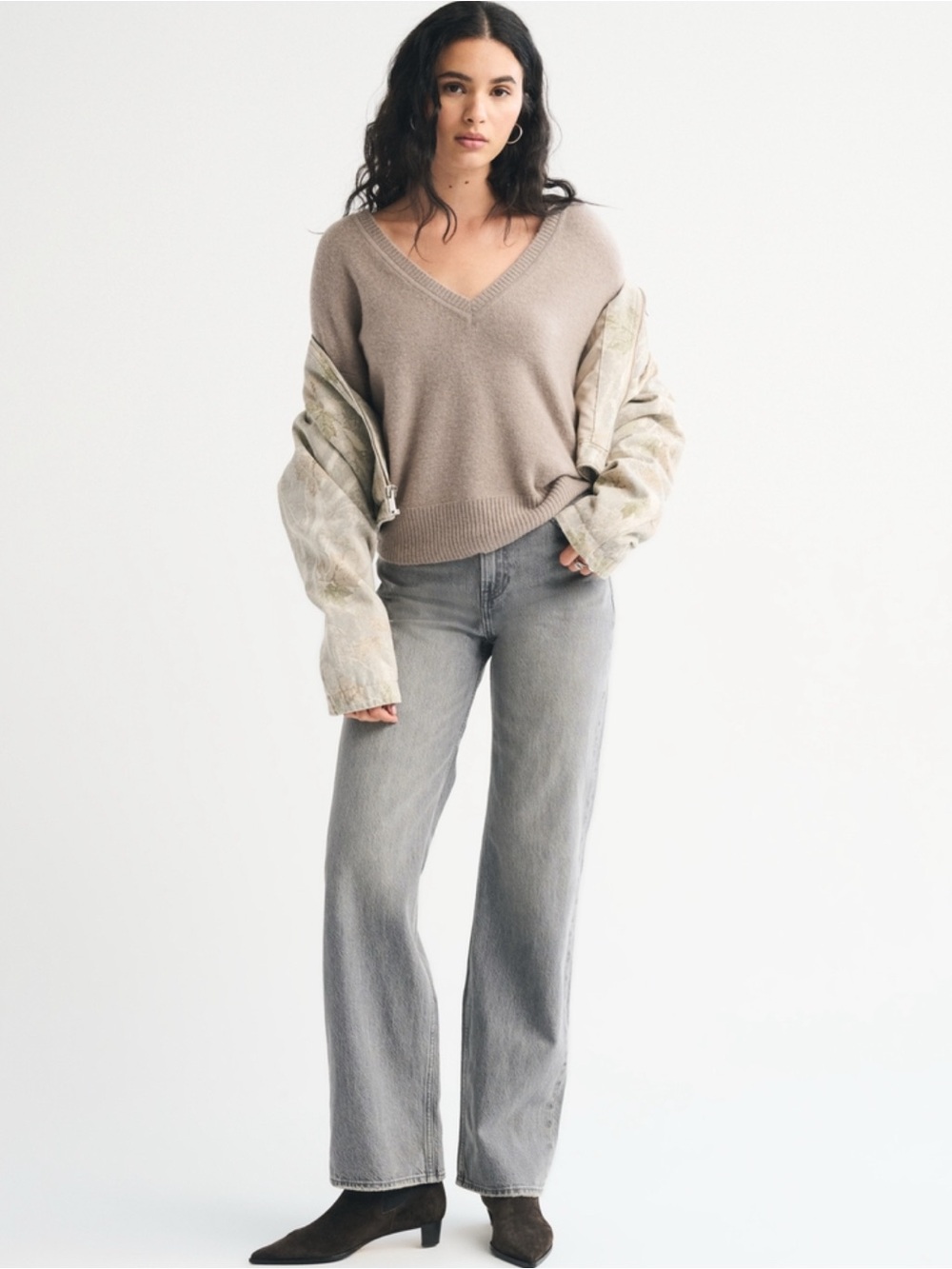 Abercrombie & Fitch Merino Wool-Blend V-Neck Sweater